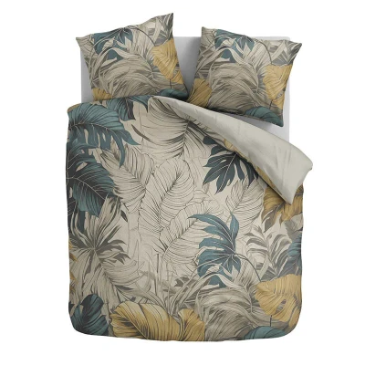 Afbeelding van Dekbedovertrek Monstera (x240 cm) Meerkleurig Katoen satijn Dessin: Bloemen, Natuur Fresh &amp; Co Dekbed Discounter.nl