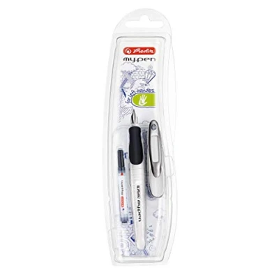Afbeelding van Herlitz 10999795, schoolvulpen (incl. patroon) Voor linkshandigen, wit/zwart