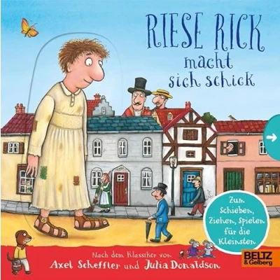 Afbeelding van Riese Rick macht sich schick: Pappbilderbuch zum Schieben, Ziehen, Spielen für die Kleinsten