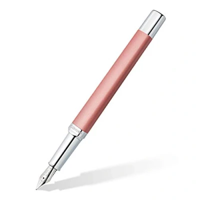 Afbeelding van STAEDTLER Vulpen triplus 474 F, kleur radiant roos, hoogwaardige metalen behuizing in ergonomische driehoekige vorm, stalen veer met patroon schrijfkleur blauw, F20 3