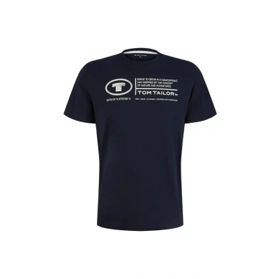 Afbeelding van TOM Tailor Printed TEES Tshirt print, Heren, Maat: Small, Sky captain blue