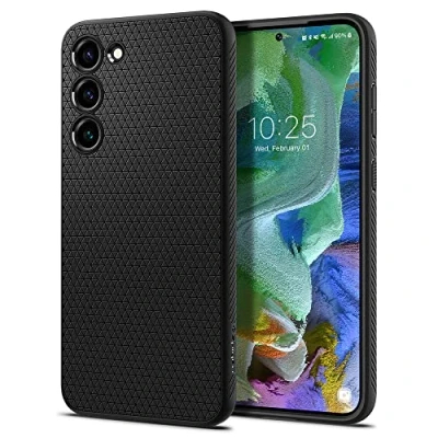 Afbeelding van Samsung Galaxy S23 Plus Hoesje Siliconen en TPU (zacht) Spigen Softcase/Backcover Zwart Telefoonhoesje Shockproof/Valbescherming