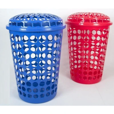 Afbeelding van Gerimport Wasmand kunststof kleur rood , inhoud 75 liter