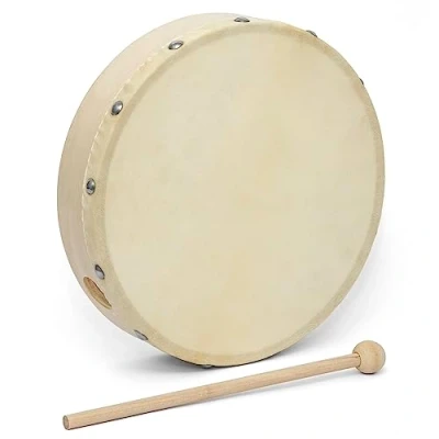 Afbeelding van World Rhythm HD 10 Hand Drum 10&quot; Frame Beater Inbegrepen, Natuurlijk