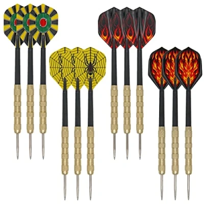 Afbeelding van SacJkt Dartset, 12 stuks dartstelen en dartpijlen, universele metalen dartstelen, dartschachten, diverse dartaccessoireset werpfitting, onbreekbaar (15,2 cm)