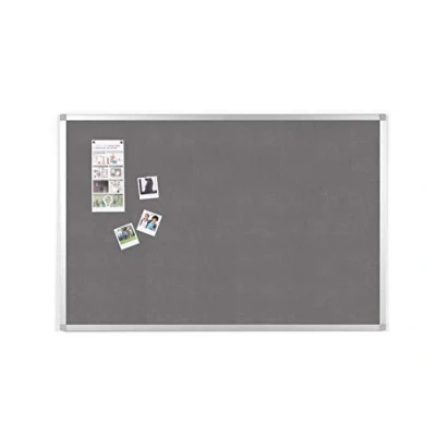 Afbeelding van BoardsPlus BPM03094040 Prikbord, Vilten Memobord Grijs, Geanodiseerd Aluminium Omlijsting, 90x60 cm, 90 x 60 cm