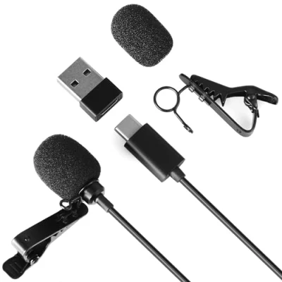 Afbeelding van Lavalier Microfoon USB C Daffodil MCP150 Omnidirectionele Reversmicrofoon met Montageclip, Ideaal voor Smartphone Tablet Android Laptop PC Podcast Vlog Youtuber TikTok Adapter 1.5m Kabel