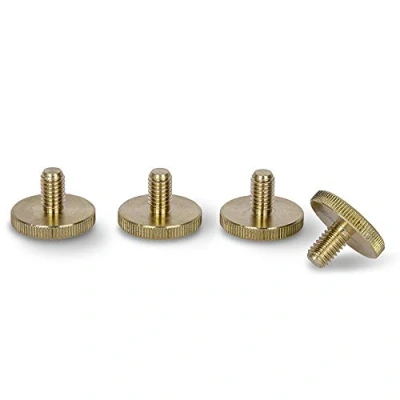 Afbeelding van PrecisionGeek Messing oorschroeven met grote gekartelde kop een diameter van 20 mm, M6 x 10 mm Set 4 schroeven