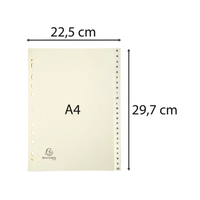 Afbeelding van Tabbladen karton 155 g 24 tabs A Z ivoor per 50