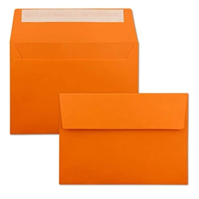 Afbeelding van Neuser kleurrijke, zelfklevende C6 enveloppen, 162 mm x 114 50 Umschläge Oranje