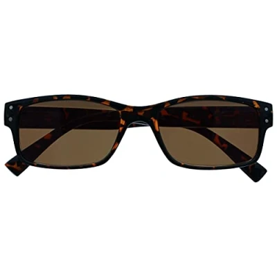 Afbeelding van UV lezer bruine schildpad zonne leesbril UV400 heren dames lente scharnier UVSR012 +1,00 +2.00 Optical Power Brown Tortoiseshell