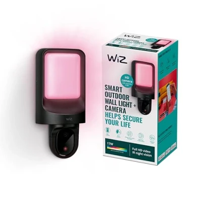Afbeelding van WiZ slimme lamp met camera voor buiten Bedrade Koppel verlichting Beweging en geluidsdetectie Wi Fi