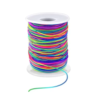 Afbeelding van 1mm elastische string voor armbanden, koord draad, sieraden rekbare armband, kralen (regenboog)