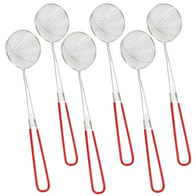 Afbeelding van Fonduezeef van roestvrij staal, schuimlepel, keukenzeef met handgrepen, lepel, filter, fondue accessoires, lange handgreep, pastazeef, zeeflepel, voor fonduekrant,