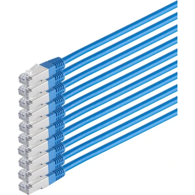 Afbeelding van S/CONN 75711 H0.25B SET10 netwerkkabel Blauw 0,25 m Cat6 S/FTP (S STP)