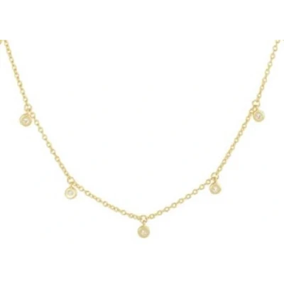 Afbeelding van Schitterende Gold Plated Halsketting met Rondjes en daarin Zirkonia&#039;s