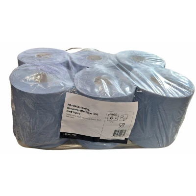 Afbeelding van Abena Midi Handdoekrol 2 laags 150 meter Blauw Gerecycled papier Met spiraalhuls