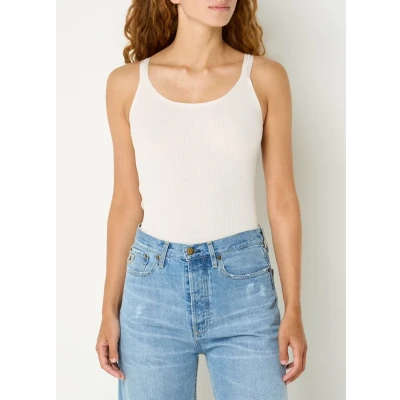 Afbeelding van Rosemunde dames Belle ribgebreide top in zijdeblend met ronde hals de kleur Creme, maat: S