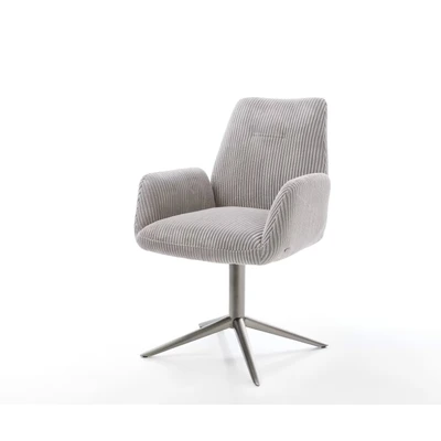 Afbeelding van DELIFE Draaistoel Zoa Flex koord zilver grijs kruispoot grafiet 360 draaibaar rocker functie pocketveer kern