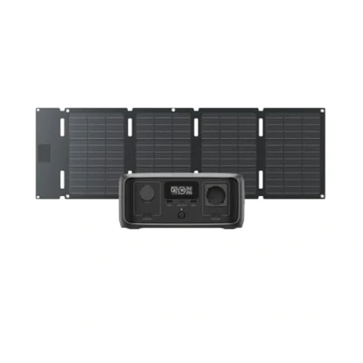 Afbeelding van EcoFlow RIVER 3(UPS, 10 ms) Draagbaar Energiestation met 45W zonnepaneel, LFP accu van 245 Wh, vermogen tot 600 W, dubbele accuduur GaN efficiëntie, 30% compactere zonnegenerator voor kamperen