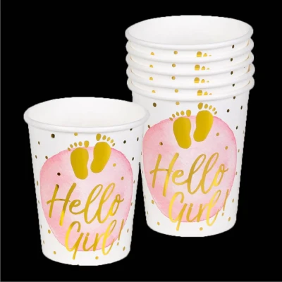 Afbeelding van Papieren bekertjes &#039;Hello girl!&#039; 10 stuks 25cl