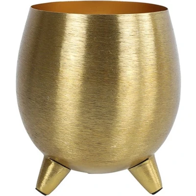 Afbeelding van Countryfield Bloemen/plantenpot Vegas metaal/nikkel goud D13 x H15 cm