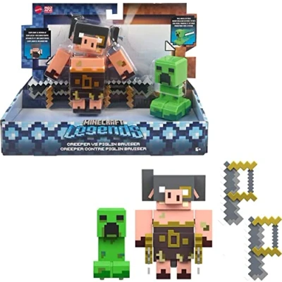 Afbeelding van Minecraft Legends Creeper vs Piglin Bruiser Speelfiguur