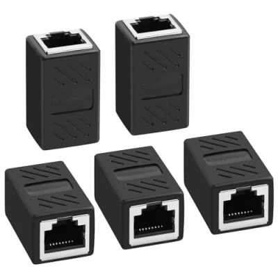 Afbeelding van AXFEE 5 stuks RJ45 netwerkstekker, ethernet aansluitingen, afgeschermde line adapter, verlengkabel Cat7/Cat6a/Cat6/Cat5e/Cat5, LAN kabel vrouwelijk
