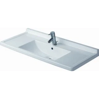 Afbeelding van Duravit Starck 3 wastafel 105x48,5cm 1 kraangat overloop wit