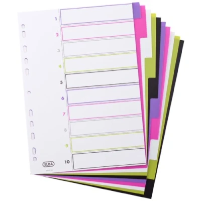 Afbeelding van ELBA kunststof Register 10 delig 20 multicolor