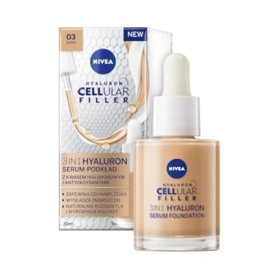 Afbeelding van NIVEA Cellular Filler 3 in 1 hyaluronserum foundation donker 30 ml