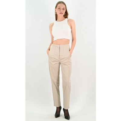 Afbeelding van YesMooi Rechte Broek met Hoge Taille Beige XXL (44)