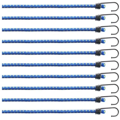 Afbeelding van COM FOUR® 10 delige set rubberen spanners bagagespanners expanders met haken elastische spanbanden voor ladingzekering spanriem