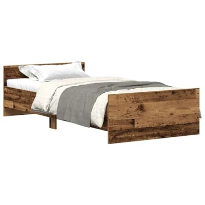 Afbeelding van Bedframe zonder matras 75x190 cm spaanplaat oud hout