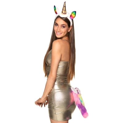 Afbeelding van Unicorn Tiara Met Staart Per Set