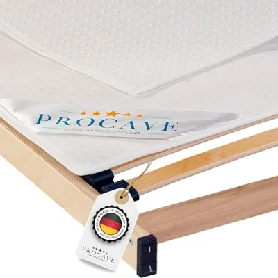 Afbeelding van PROCAVE Noppbeschermer voor de lattenbodem in verschillende maten, Made Germany, matrasonderlegger en matrasbeschermer, 80 x 200 cm, ademend, antislip wasbaar