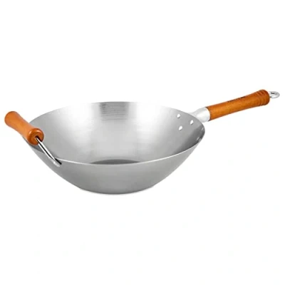 Afbeelding van Ken Hom Excellence Wokpan Ø 32cm in Koolstofstaal met Houten Greep
