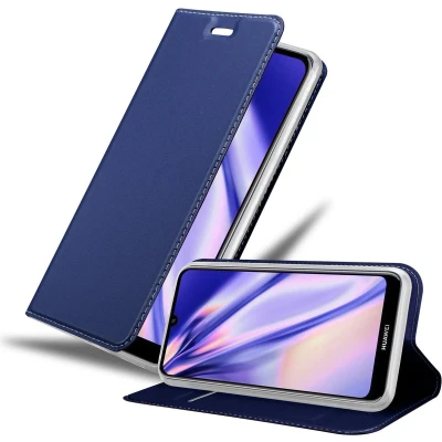 Afbeelding van Cadorabo Hoesje geschikt voor Huawei Y6S in CLASSY DONKER BLAUW Beschermhoes met magnetische sluiting, standfunctie en kaartvakje Book Case Cover Etui