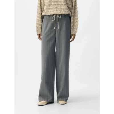 Afbeelding van OBJECT Pantalon Lisa Wide Leg Grijs dessin 44