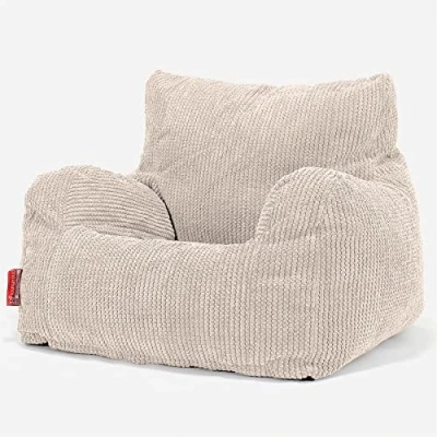Afbeelding van LOUNGE PUG, Zitzak Fauteuil Poef, Pompom Crème