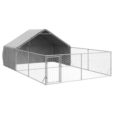 Afbeelding van vidaXL Hondenkennel met ren 6x3x1,9 m gegalvaniseerd staal