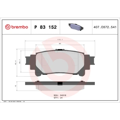 Afbeelding van Brembo Remblokset P 83 152