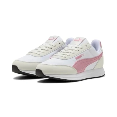 Afbeelding van Puma Unisex R78 Lightwind Sneaker, Wit Poised Roze Vapor Grijs, 44.5 EU