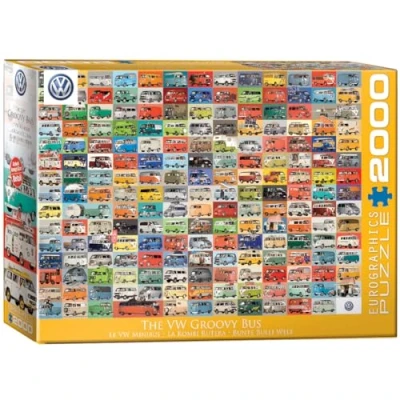 Afbeelding van Eurographics Volkswagon Groovy BUS Collage 2000 Teile Puzzel voor kinderen, Maat: One Size, Multi coloured