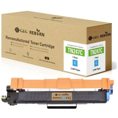 Afbeelding van G&amp;G Toner vervangt Brother TN 247C Compatibel Cyaan 2300 bladzijden Reborn remanufactured 21185