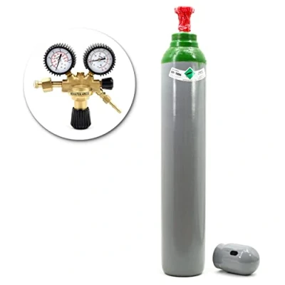 Afbeelding van Gasfles met reduceerder MIX Argon (82%) + CO2 10 liter 2,3 m3 lasgas MIG/MAG WIG