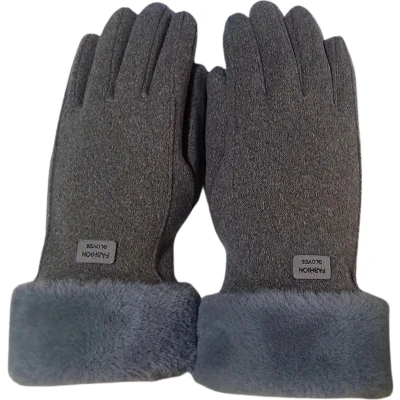 Afbeelding van Bovista Winterhandschoen Handschoenen Touchscreen Winter Pluche Grijs
