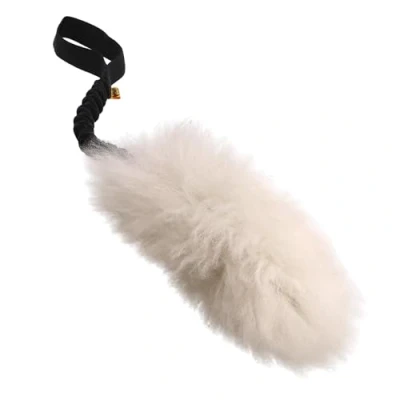 Afbeelding van Dingo 98500 Hondenspeelgoed, schaap met bungee handvat, geschikt voor training hond, zwart handvat