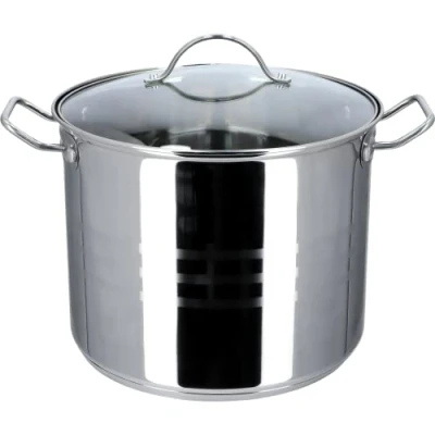 Afbeelding van KADAX Kookpan, hoge pan met deksel, soeppan van roestvrij staal, veelzijdige pastapan, keukengerei voor alle warmtebronnen, vleespan, groentepan (11 liter)