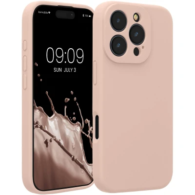 Afbeelding van kwmobile telefoonhoesje geschikt voor Apple iPhone 16 Pro TPU backcover met siliconen coating Smartphone case in oudroze